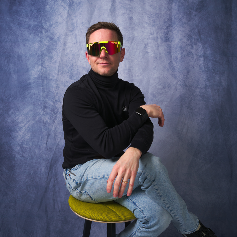 Z87+ Rainbow / Regular | photo_of_person.JPG | Person wearing The 1993 Original 2.0 with Z87+ Rainbow lens