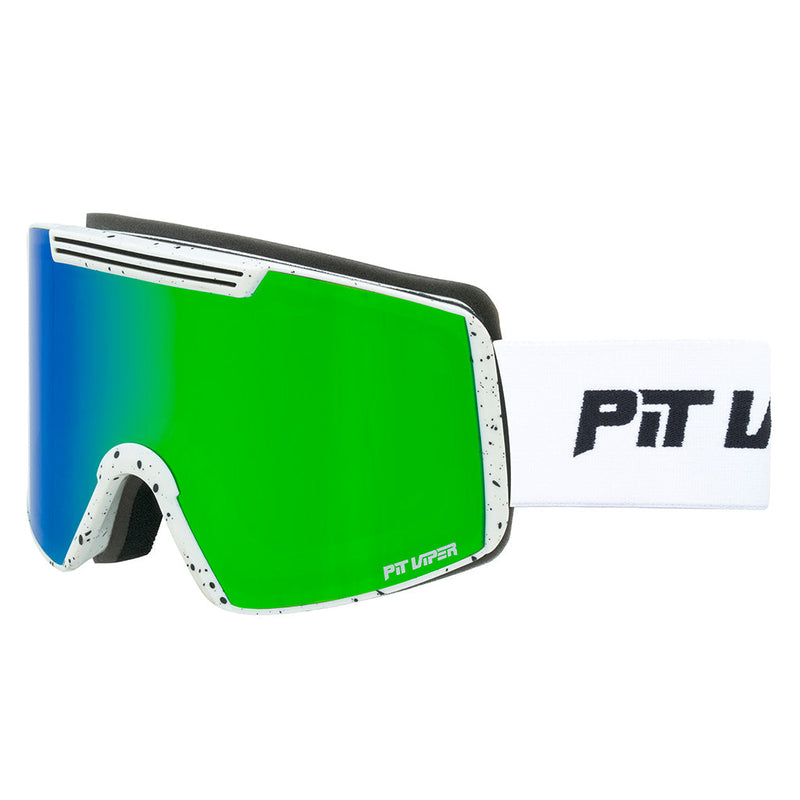 Blue-Green / Small | side_view.JPG | Angled view of The Miami Nights Backslap Goggle with blue-green / small lens on white background