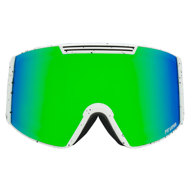 Blue-Green / Small | full_frontal.JPG | Front view of The Miami Nights Backslap Goggle with blue-green / small lens on white background
