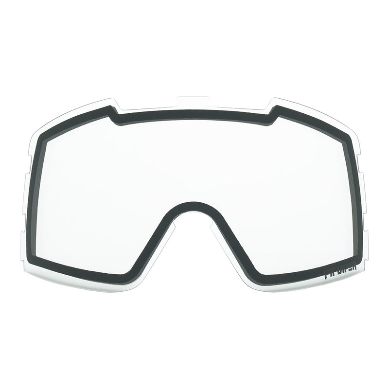 Clear / Small | full_frontal.JPG | Front view of The Backslap Goggle Lens with clear / small lens on white background