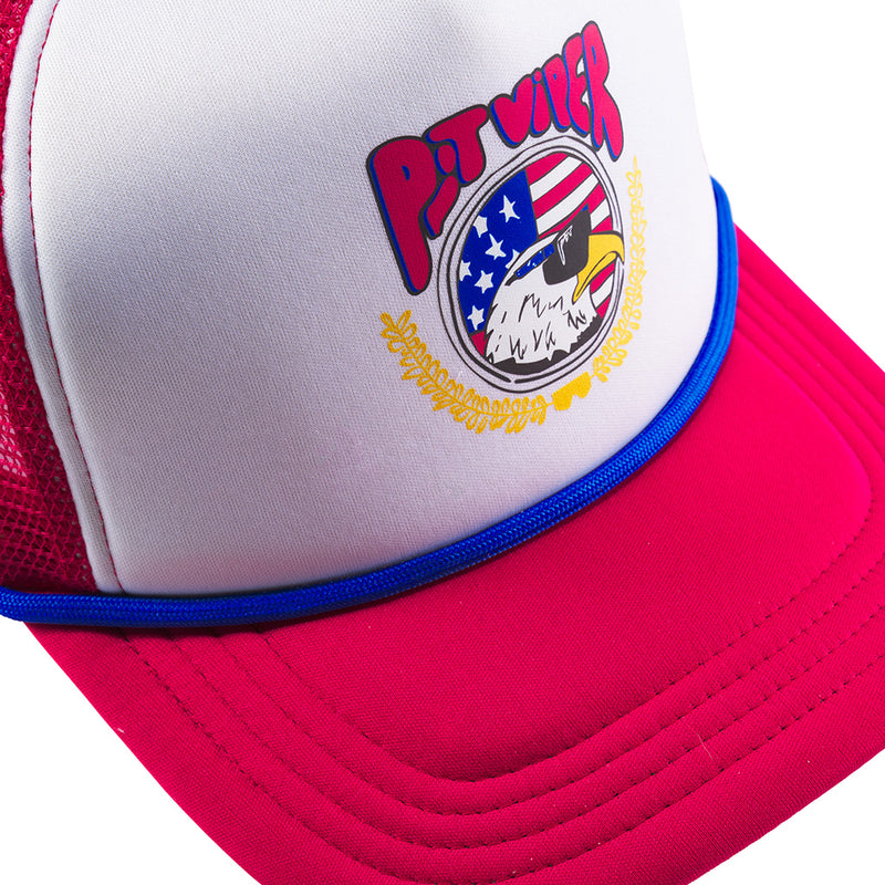  | guess_who.JPG | Angled view of Baldy Trucker Hat on white background