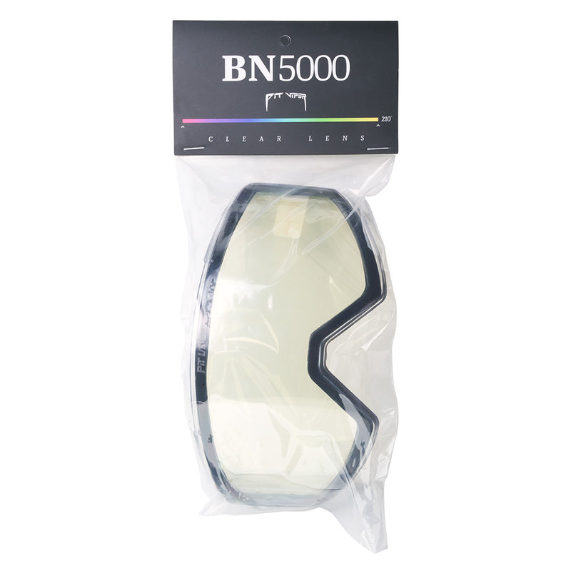 Clear | full_frontal.JPG | Studio view of The BN5000 Goggle Lens with clear lens