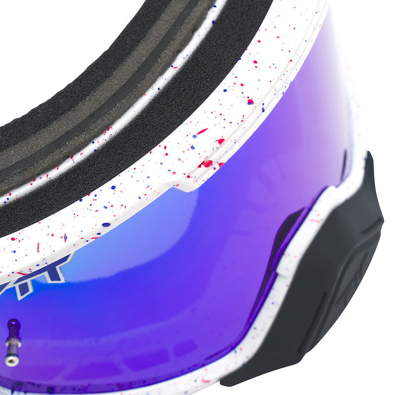 Blue / Small | im_ready_for_my_closeup.JPG | Studio view of The Merika Brapstrap Goggle with blue / small lens