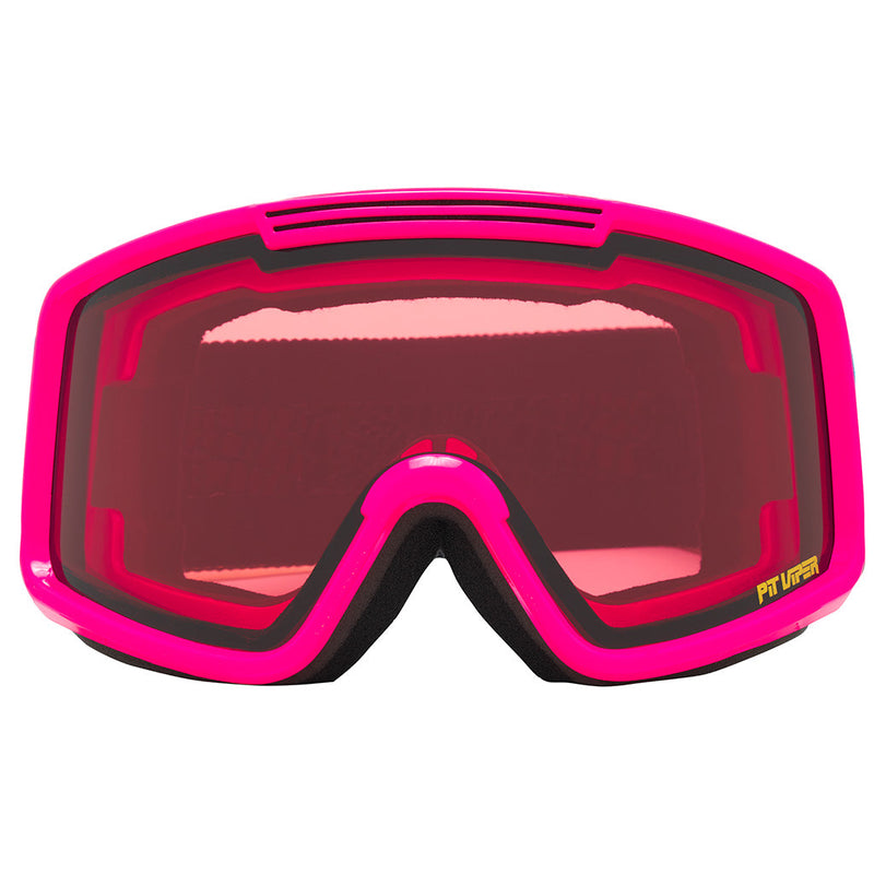 Rose / Large | full_frontal.JPG | Front view of The Party Mountain French Fry Goggle with rose / large lens on white background