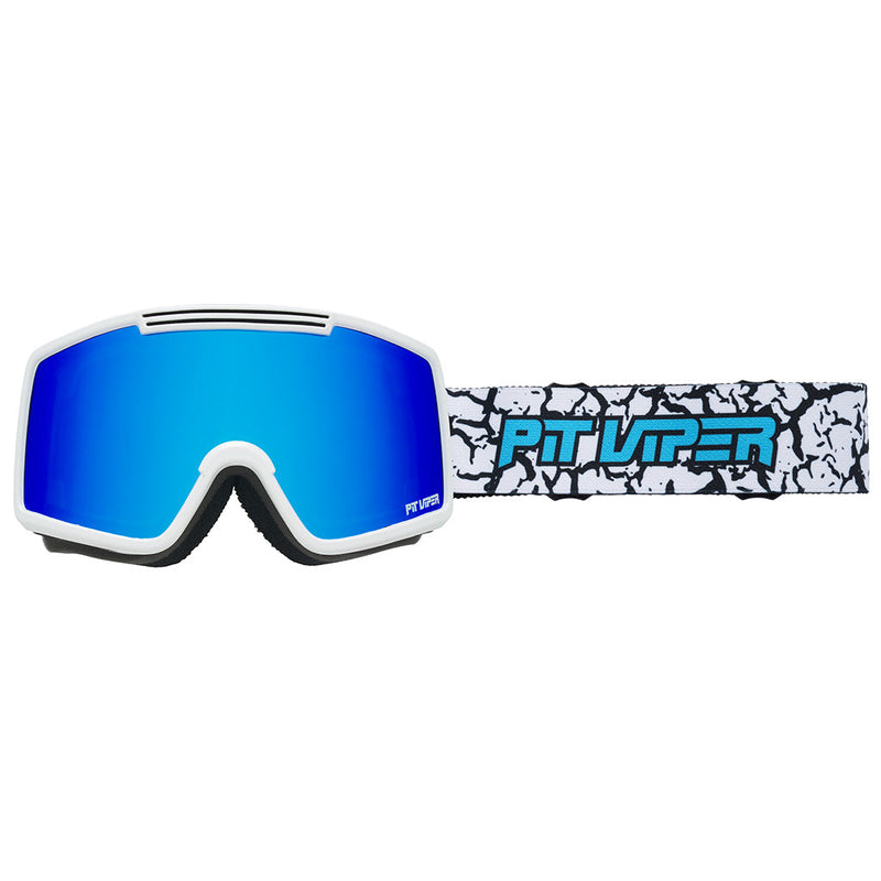 Blue / Small | side_view.JPG | Front view of The Miami Nights French Fry Goggle with blue / small lens on white background