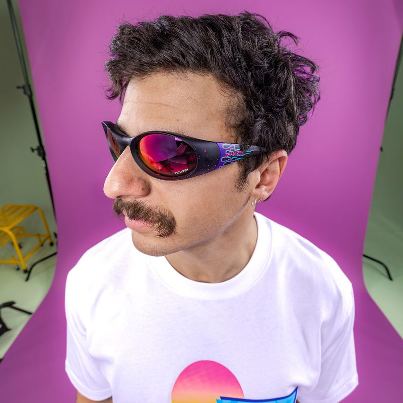/ Pink-Purple | photo_of_person.JPG | Person wearing The Ignition Slammer with Pink-Purple lens