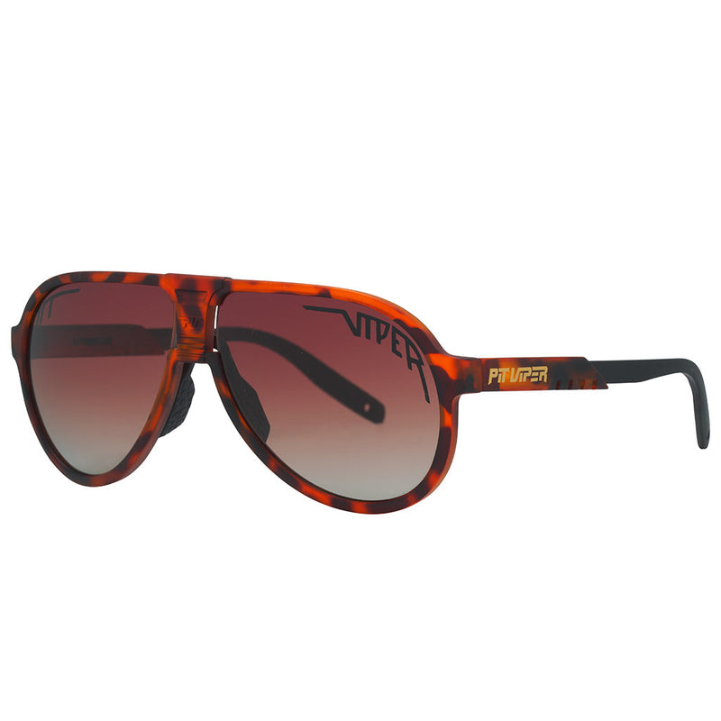 / Polarized Brown Fade | side_view.JPG | Angled view of The Landlocked Jethawk with polarized brown fade lens on white background
