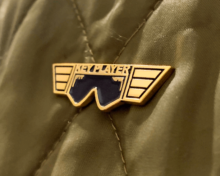  | product_view.JPG | Studio view of Underground Key Player Pin on white background