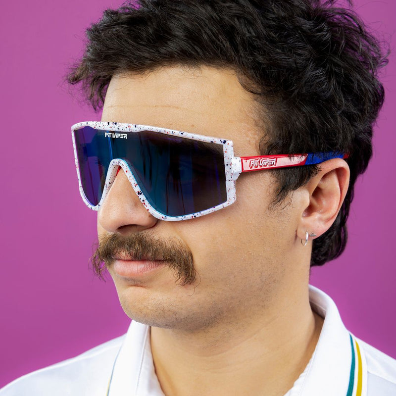  | photo_of_person.JPG | Person wearing The Merika Try-Hard sunglasses