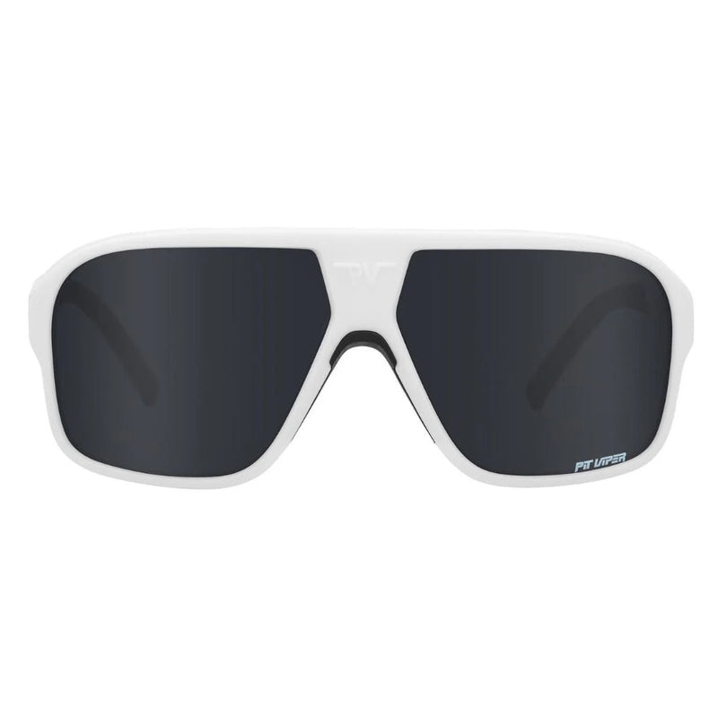 Front view of The Miami Nights Flight Optics with polarized smoke lens on white background