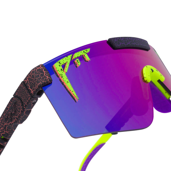 HDPV Polarized Pink-Purple / Regular | im_ready_for_my_closeup.JPG | Front view of The Electroshock Original 2.0 with hdpv polarized pink-purple / regular lens on white background