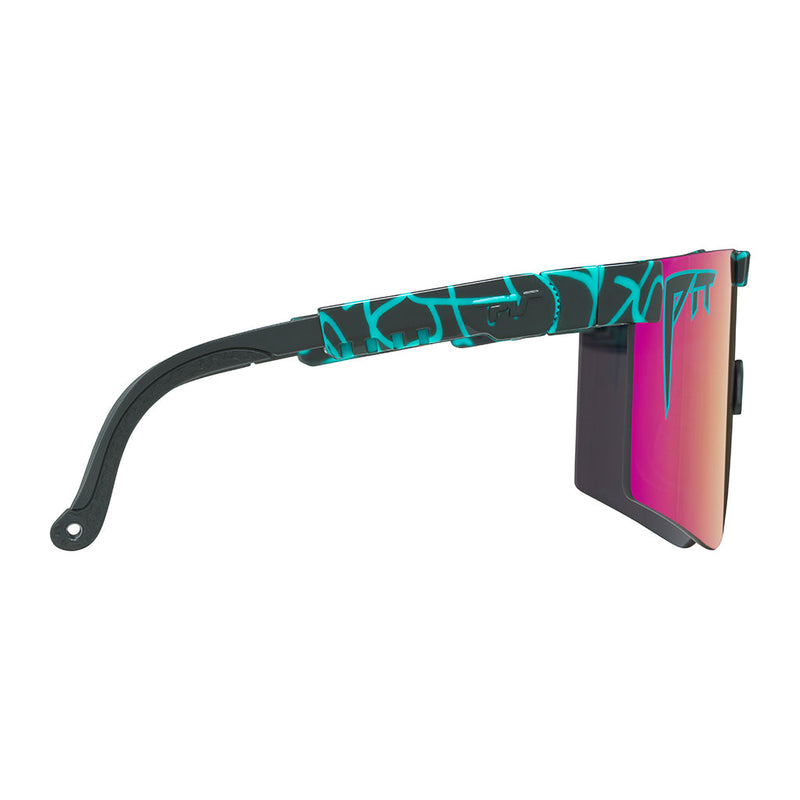 HDPV Polarized Pink-Purple / Regular | even_more_side_view.JPG | Angled view of The Voltage Original 2.0 with hdpv polarized pink-purple / regular lens on white background