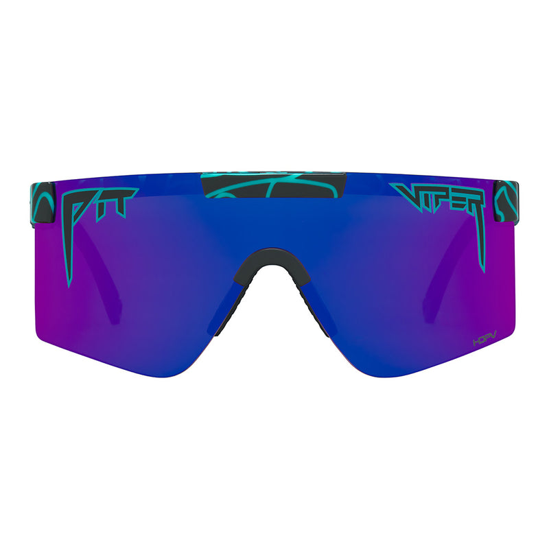 HDPV Polarized Pink-Purple / Wide | full_frontal.JPG | Front view of The Voltage Original 2.0 in wide fit with hdpv polarized pink-purple lens on white background