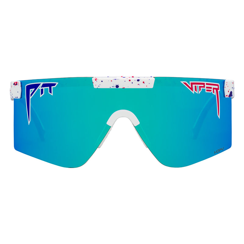 HDPV Polarized Blue / Wide | full_frontal.JPG | Front view of The Merika Original 2.0 in wide fit with hdpv polarized blue lens on white background