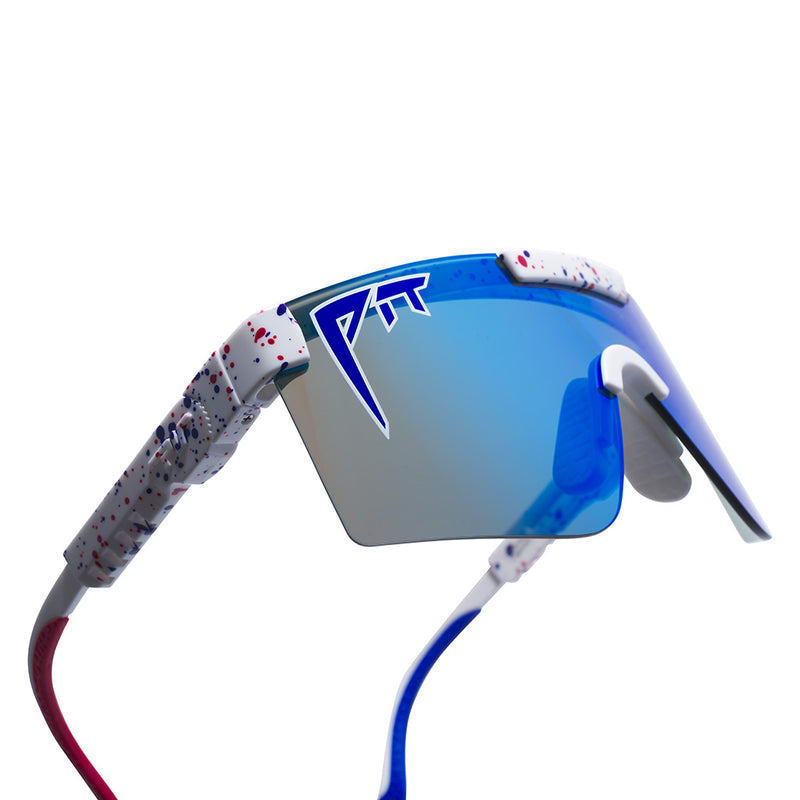 HDPV Polarized Blue / Wide | im_ready_for_my_closeup.JPG | Front view of The Merika Original 2.0 with hdpv polarized blue lens on white background