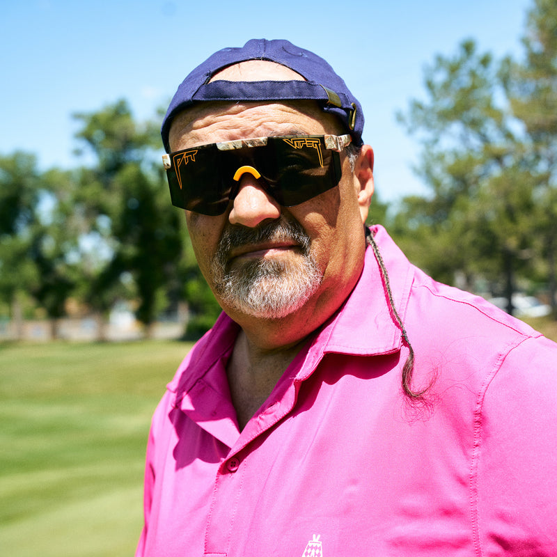 BALL-ISTIC™ Smoke / Regular | photo_of_person.JPG | Person wearing The Actualbush Original 2.0 with BALL-ISTIC™ Smoke lens