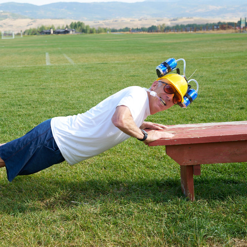  | beer_helmet.JPG | Person wearing The Port Tort Jethawk sunglasses