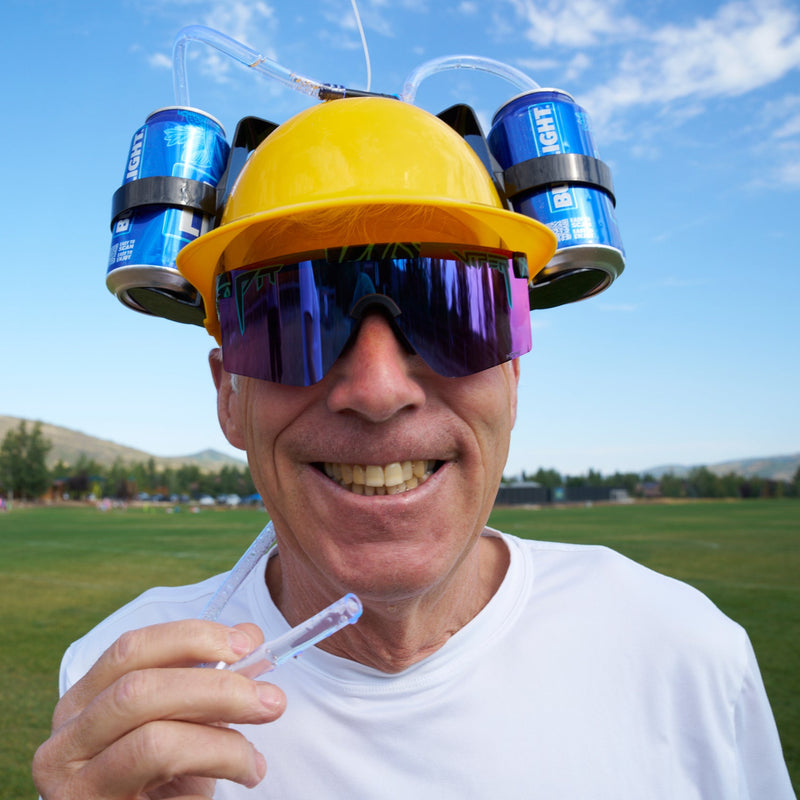 HDPV Polarized Pink-Purple / Wide | on_a_person.JPG | Person wearing The Voltage Original 2.0 with HDPV Polarized Pink-Purple lens in wide fit