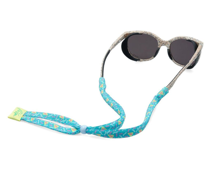  | angled_product_view.JPG | Angled studio view of the Passion Aquatica RIG sunglass retainer with sunglasses attached on white background