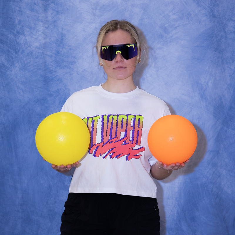 HDPV Polarized Pink-Purple / Regular | photo_of_person.JPG | Studio view of The Electroshock Original 2.0 with hdpv polarized pink-purple / regular lens