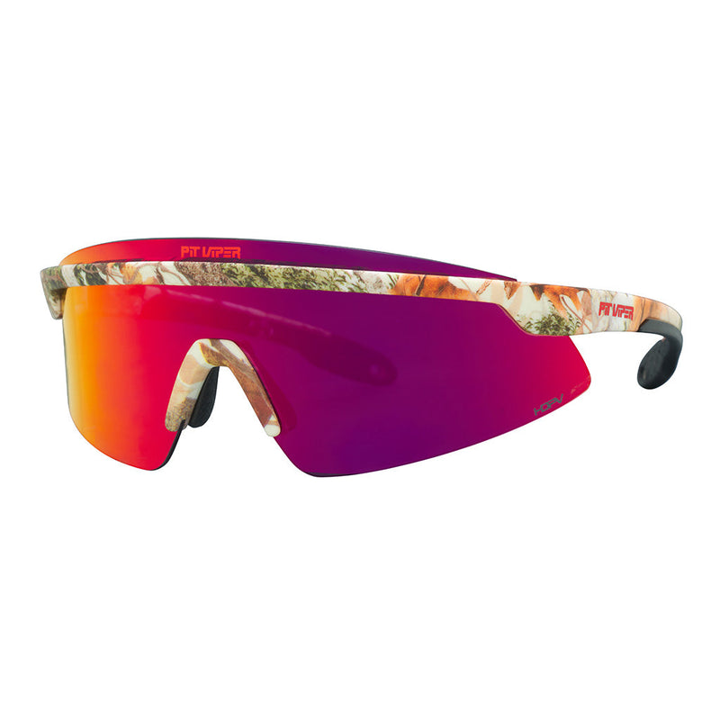Angled view of The Actualbush Skysurfer with z87+ hdpv polarized red lens on white background