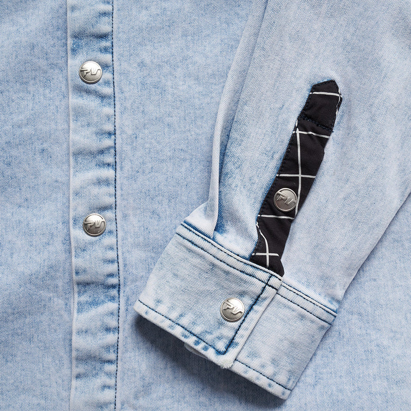  | even_more_feature.JPG | Close-up detail view of The Surge Matrix Sport Denim Button Down