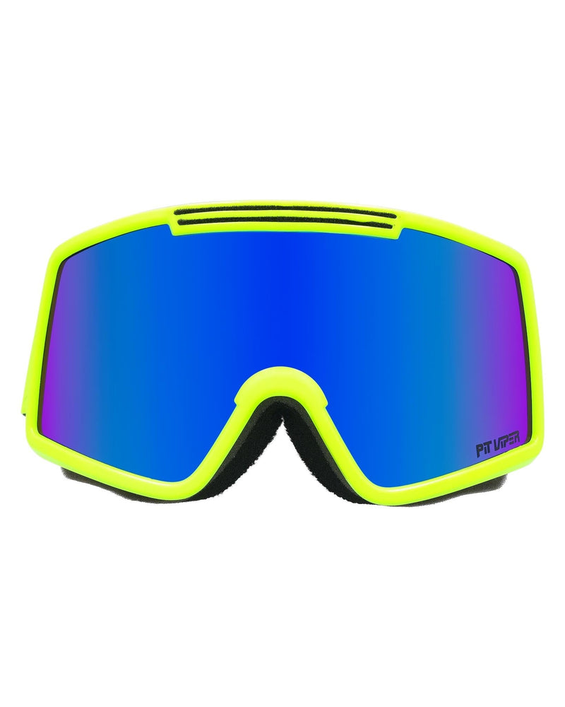 Blue-Purple / Small | full_frontal.JPG | Front view of The Sludge French Fry Goggle with blue-purple / small lens on white background