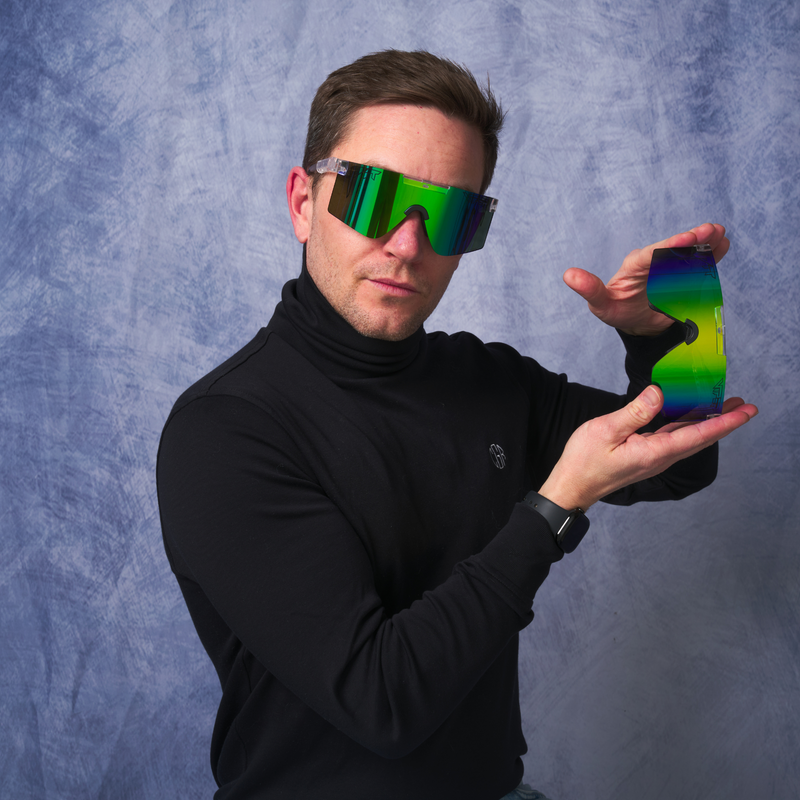 HDPV Polarized Blue-Green / Regular | photo_of_person.JPG | Person wearing The Bio Clear Original 2.0 sunglasses