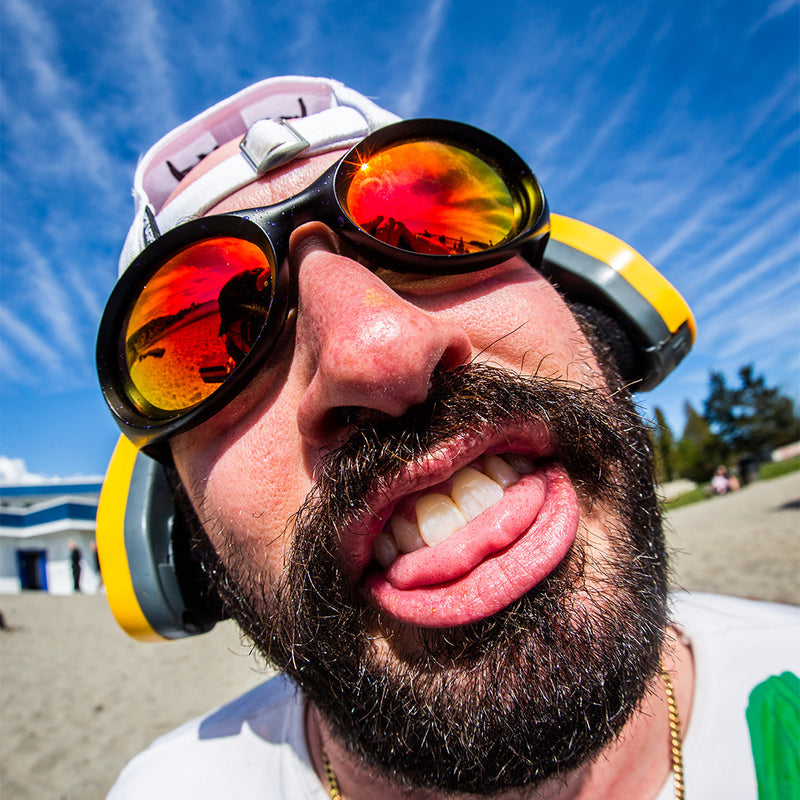 / Red | isnt_this_nice.JPG | Person wearing The Combustion Slammer with Red lens