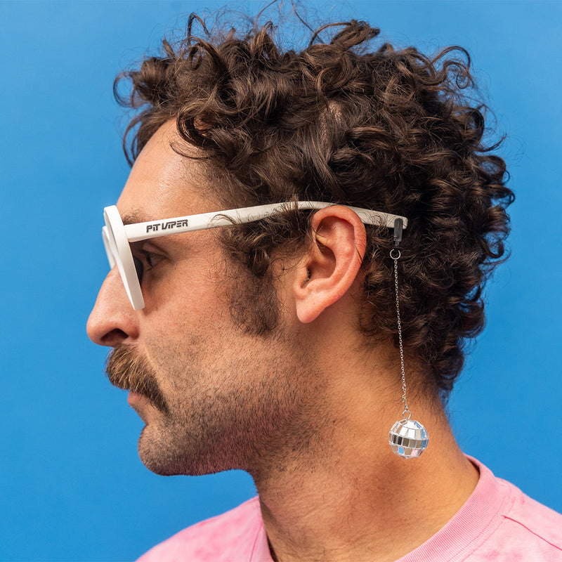  | lifestyle_shot.JPG | Person wearing Disco Ball Tie Downs Charms