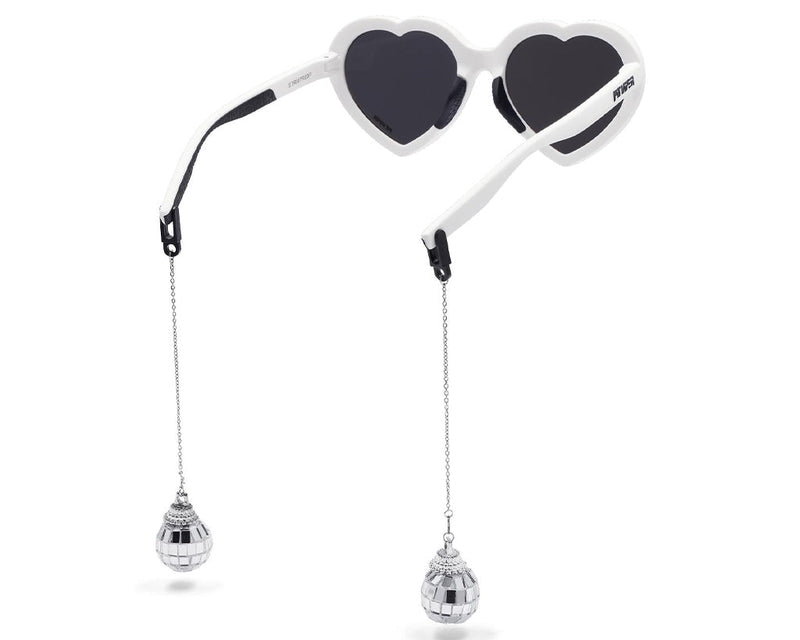  | angled_view.JPG | Angled view of Disco Ball Tie Downs Charms on white background