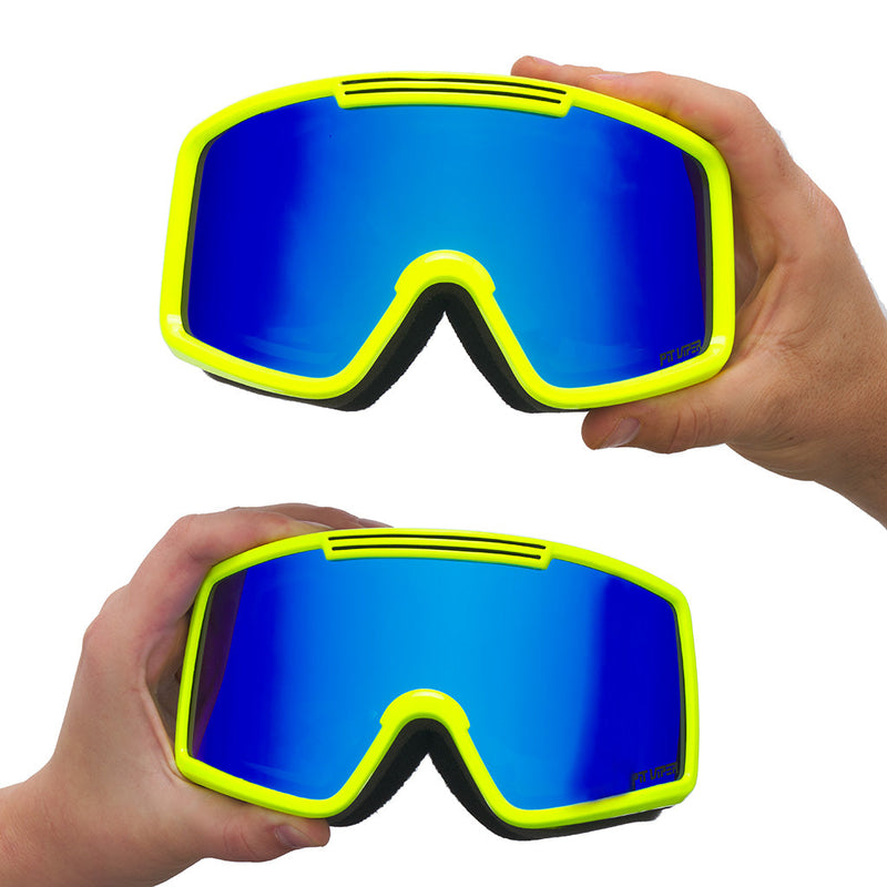 Blue-Purple / Small | this_one_actually.JPG | Studio view of The Sludge French Fry Goggle with blue-purple / small lens