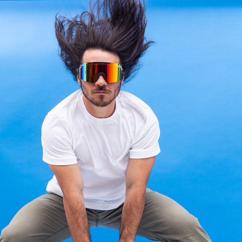  | photo_of_person.JPG | Person wearing The Lightweight Synthesizer sunglasses