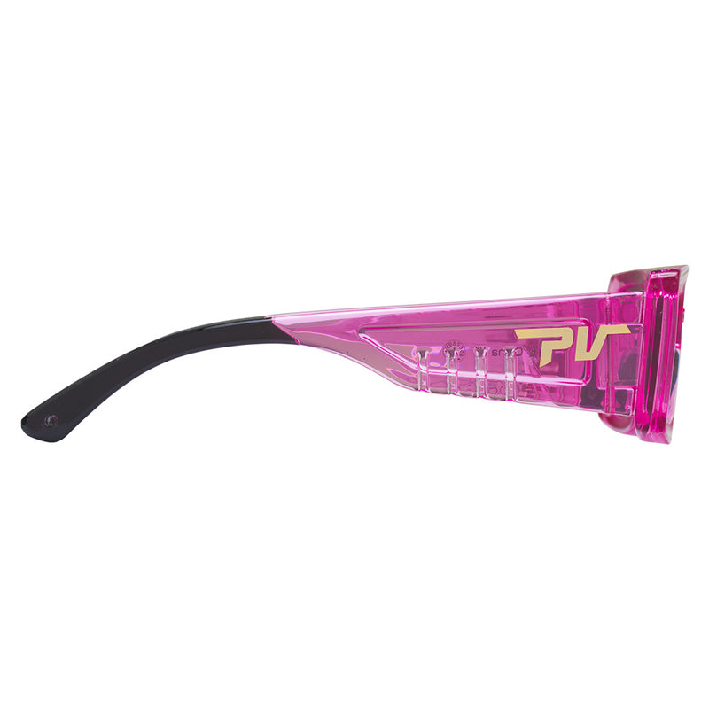 / Pink Fade | even_more_side_view.JPG | Angled view of The Himalayan Low Bones with pink fade lens on white background