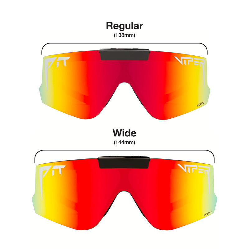 HDPV Polarized Blue / Regular | there_are_two_sizes.JPG | Studio view of The Merika Flip-Offs 2.0 with hdpv polarized blue / regular lens