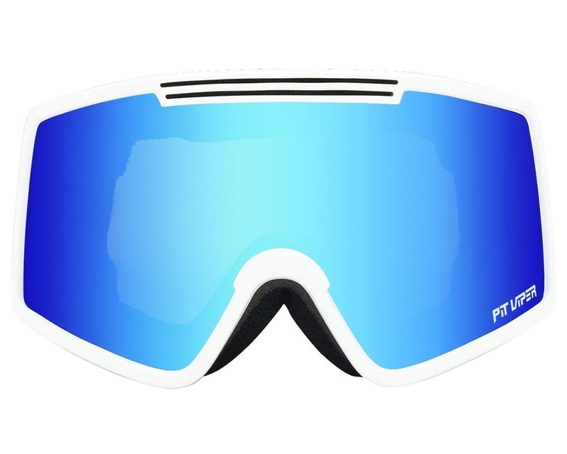 Blue / Small | full_frontal.JPG | Front view of The Miami Nights French Fry Goggle with blue / small lens on white background