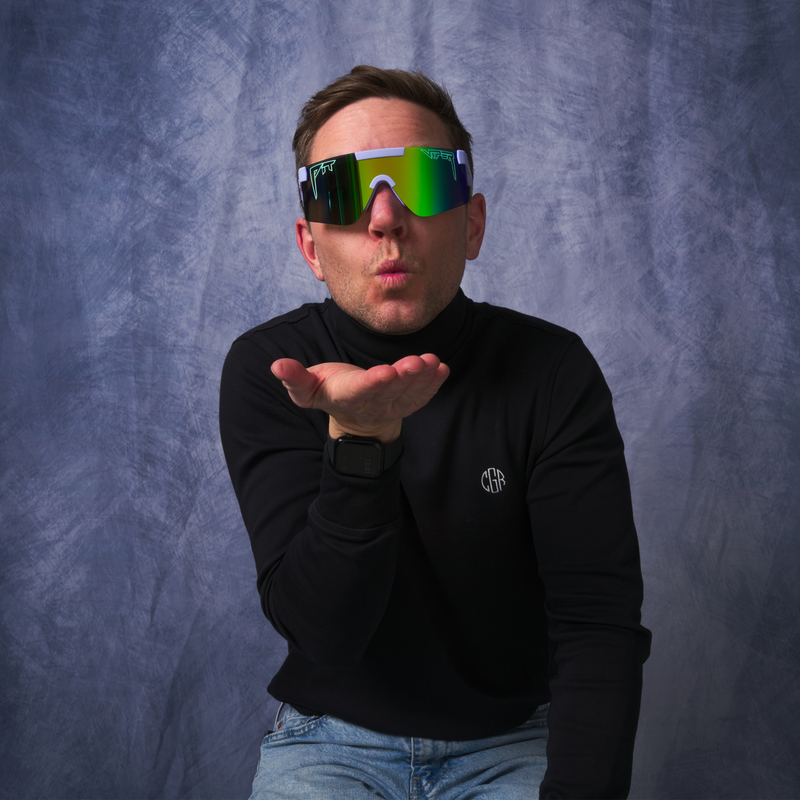 HDPV Polarized Blue-Green / Regular | full_frontal.JPG | Person wearing The Moontower Original 2.0 with HDPV Polarized Blue-Green lens