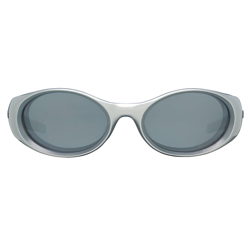 Silver | full_frontal.JPG | Front view of The Spine Tingler Slammer with silver lens on white background