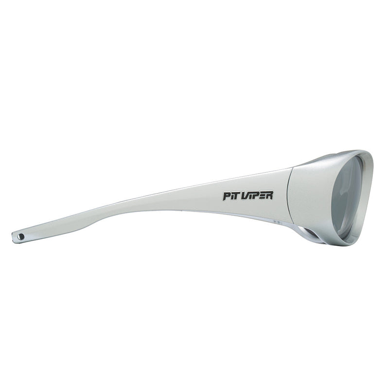 Silver | even_more_side_view.JPG | Angled view of The Spine Tingler Slammer with silver lens on white background