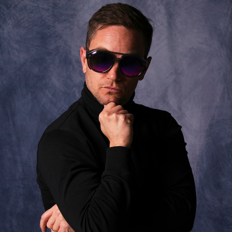 Polarized Z87+ Purple | the_man_Steve.JPG | The Smoke Show Exciter, glacier glasses from pit viper with a grey translucent frame and purple lens