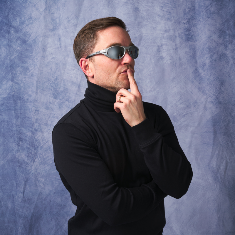 / HDPV Polarized Silver | photo_of_person_2.JPG | Person wearing The Spine Tingler Altimeter with HDPV Polarized Silver lens