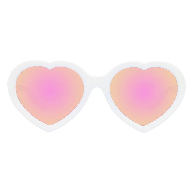/ Pink | full_frontal | Angled view of The Miami Nights Admirer with pink lens on white background