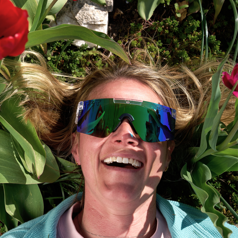 HDPV Polarized Blue-Green / Regular | photo_of_person_2.JPG | Person wearing The Bio Clear Original 2.0 sunglasses